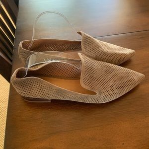 Franco Sarto Flats Womens 10 Topaz Brown Perforated Leather Pointed Toe Loafers